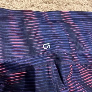 GAP Navy and Pink Striped Leggings